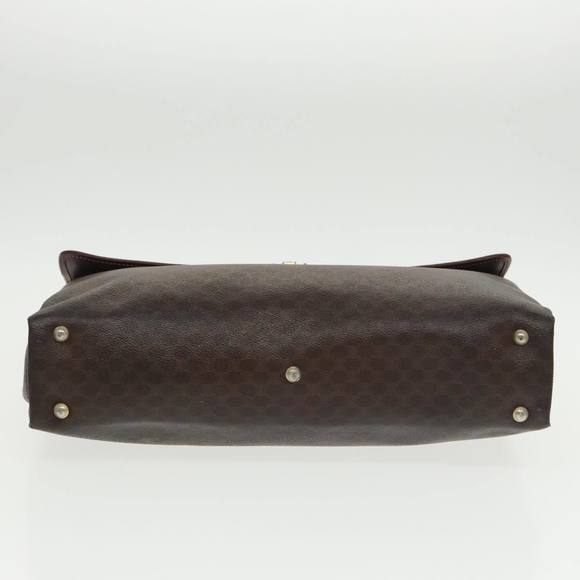 CELINE Macadam Canvas Hand Bag PVC Leather Brown Gold Auth 101152 - Picture 5 of 16